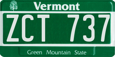 VT license plate ZCT737