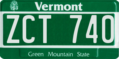 VT license plate ZCT740