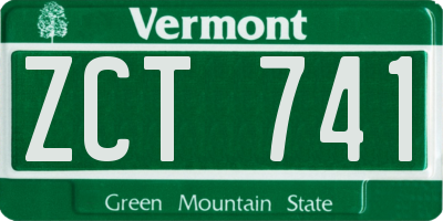 VT license plate ZCT741