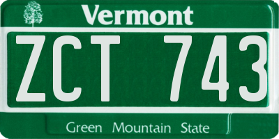 VT license plate ZCT743