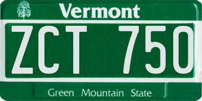 VT license plate ZCT750