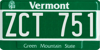 VT license plate ZCT751