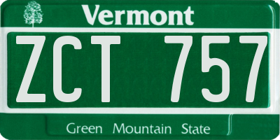 VT license plate ZCT757