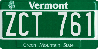 VT license plate ZCT761