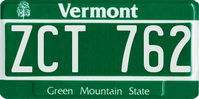 VT license plate ZCT762