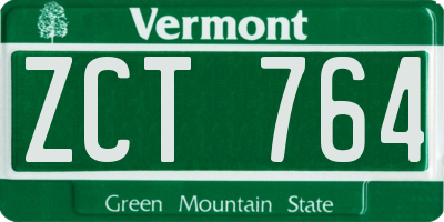 VT license plate ZCT764