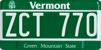 VT license plate ZCT770