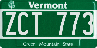 VT license plate ZCT773