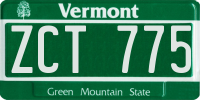 VT license plate ZCT775