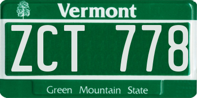 VT license plate ZCT778