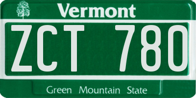 VT license plate ZCT780