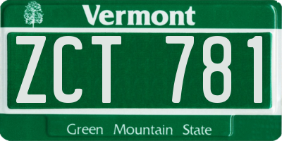 VT license plate ZCT781