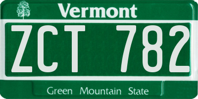 VT license plate ZCT782