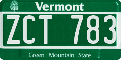 VT license plate ZCT783