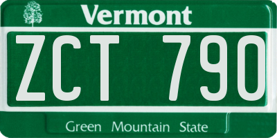VT license plate ZCT790