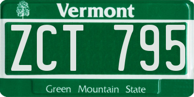 VT license plate ZCT795