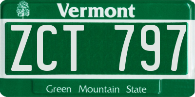 VT license plate ZCT797