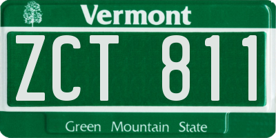 VT license plate ZCT811