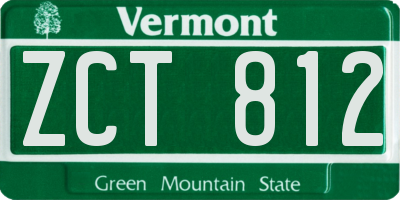 VT license plate ZCT812