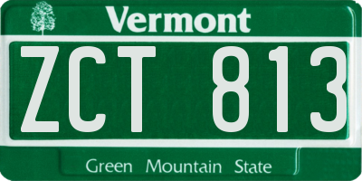 VT license plate ZCT813