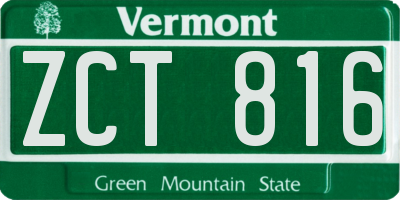 VT license plate ZCT816