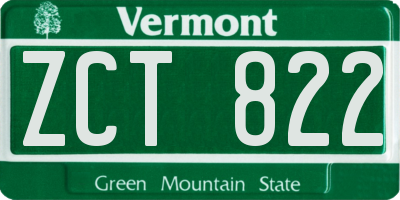 VT license plate ZCT822