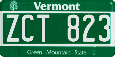 VT license plate ZCT823