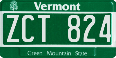 VT license plate ZCT824