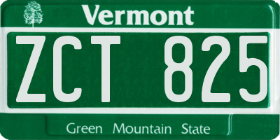 VT license plate ZCT825