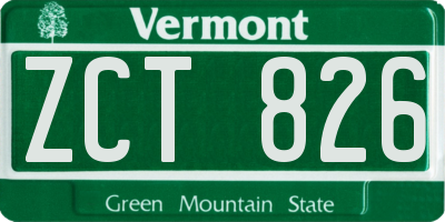 VT license plate ZCT826