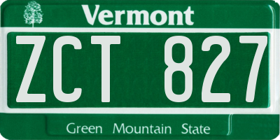 VT license plate ZCT827