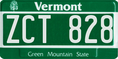 VT license plate ZCT828