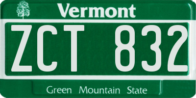 VT license plate ZCT832