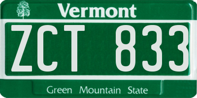 VT license plate ZCT833