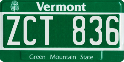 VT license plate ZCT836