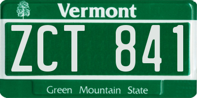 VT license plate ZCT841