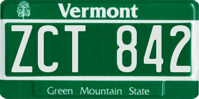 VT license plate ZCT842