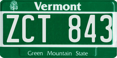 VT license plate ZCT843