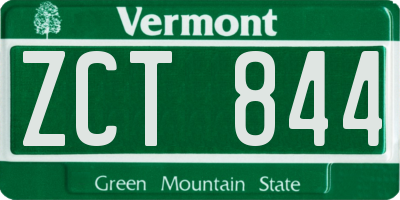 VT license plate ZCT844