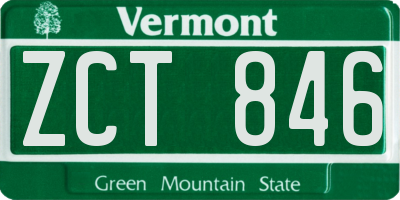 VT license plate ZCT846