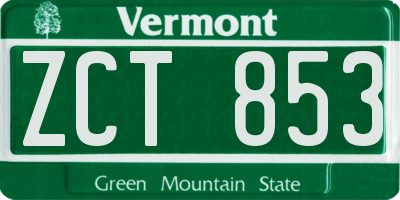 VT license plate ZCT853