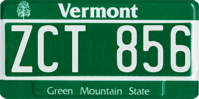 VT license plate ZCT856