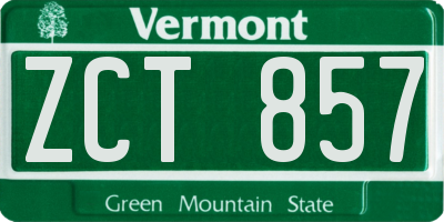 VT license plate ZCT857