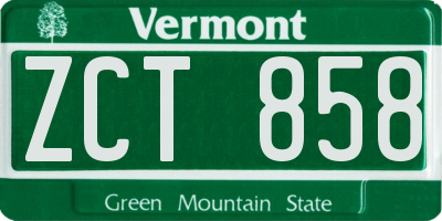 VT license plate ZCT858