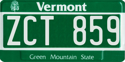 VT license plate ZCT859
