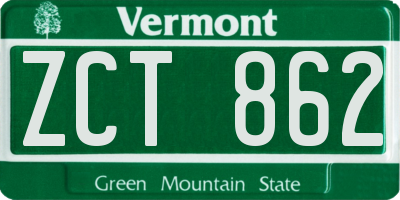 VT license plate ZCT862