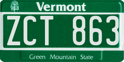 VT license plate ZCT863