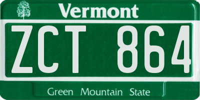 VT license plate ZCT864