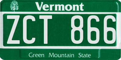 VT license plate ZCT866