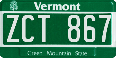 VT license plate ZCT867